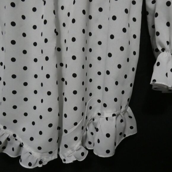 BOOHOO | size 16 | Black and White PolkaDot Romper | Tie Front - Picture 16 of 16